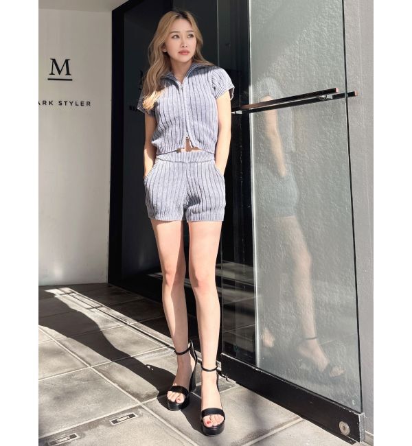 GYDA「W ZIPブリーチワイドリブニットトップス【SETUP着用可】」|ニット・セーター|