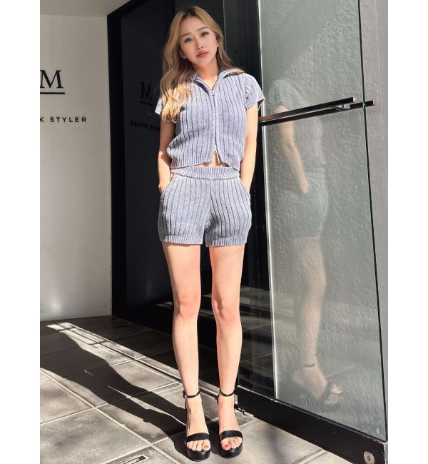 GYDA「W ZIPブリーチワイドリブニットトップス【SETUP着用可】」|ニット・セーター|