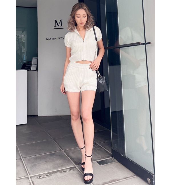 GYDA「W ZIPブリーチワイドリブニットトップス【SETUP着用可】」|ニット・セーター|