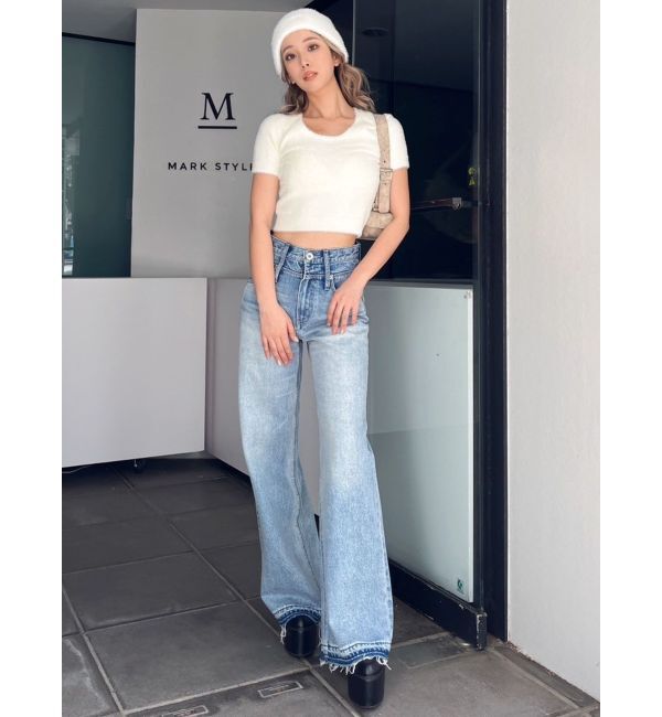 GYDA「シャギーハーフスリーブニットトップス」|ニット・セーター|