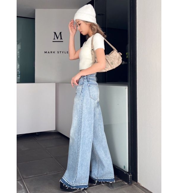 GYDA「シャギーハーフスリーブニットトップス」|ニット・セーター|