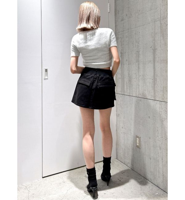 GYDA「シャギーハーフスリーブニットトップス」|ニット・セーター|