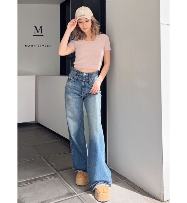 GYDA「シャギーハーフスリーブニットトップス」|ニット・セーター|