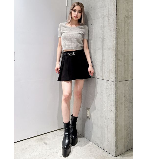 GYDA「シャギーハーフスリーブニットトップス」|ニット・セーター|