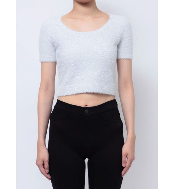 GYDA「シャギーハーフスリーブニットトップス」|ニット・セーター|