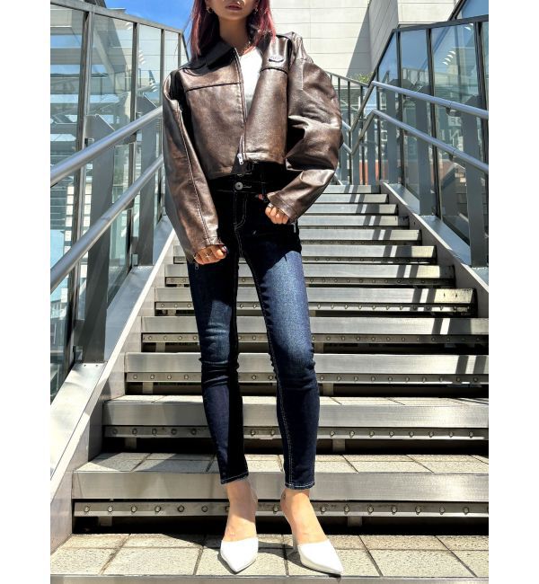 GYDA「【TINY】GYDAプレートショートフェイクレザージャケット」|その他|