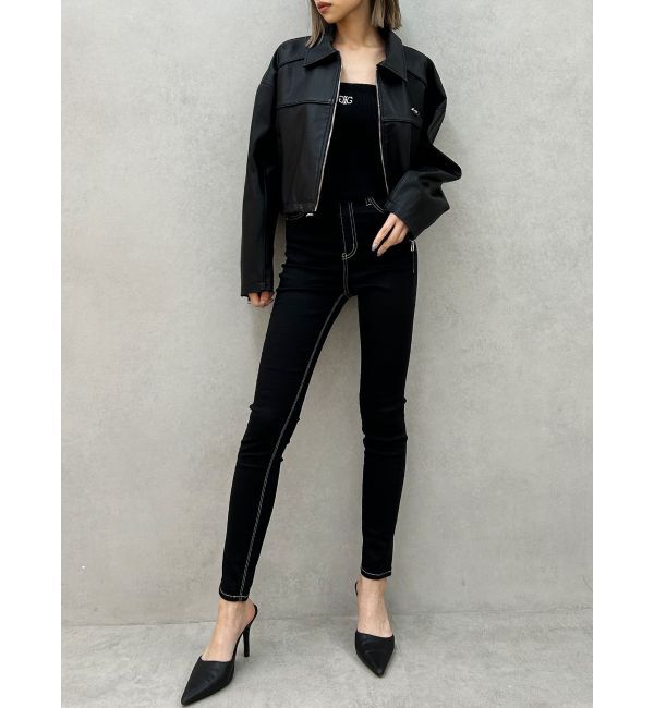 GYDA「【TINY】GYDAプレートショートフェイクレザージャケット」|その他|