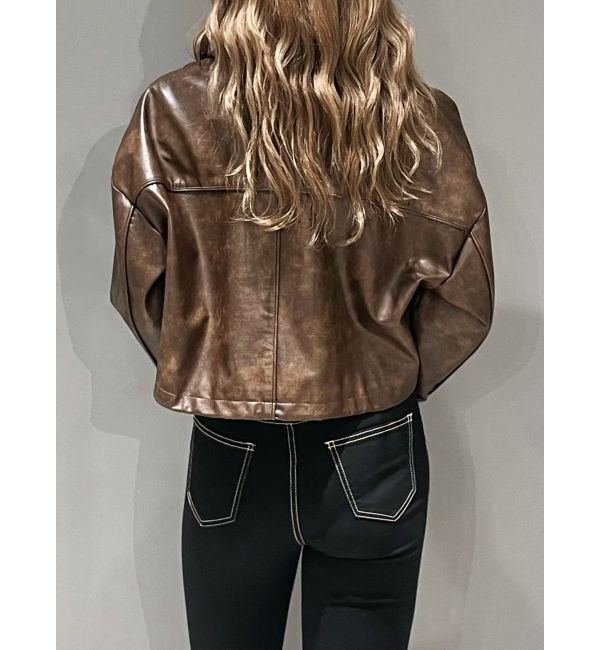 GYDA「【TINY】GYDAプレートショートフェイクレザージャケット」|その他|