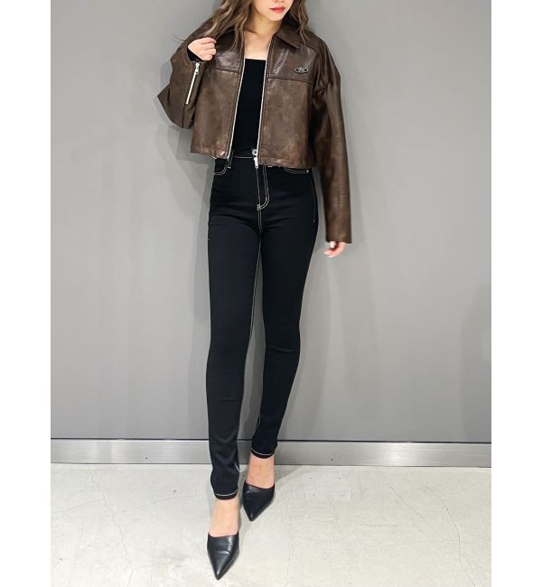 GYDA「【TINY】GYDAプレートショートフェイクレザージャケット」|その他|