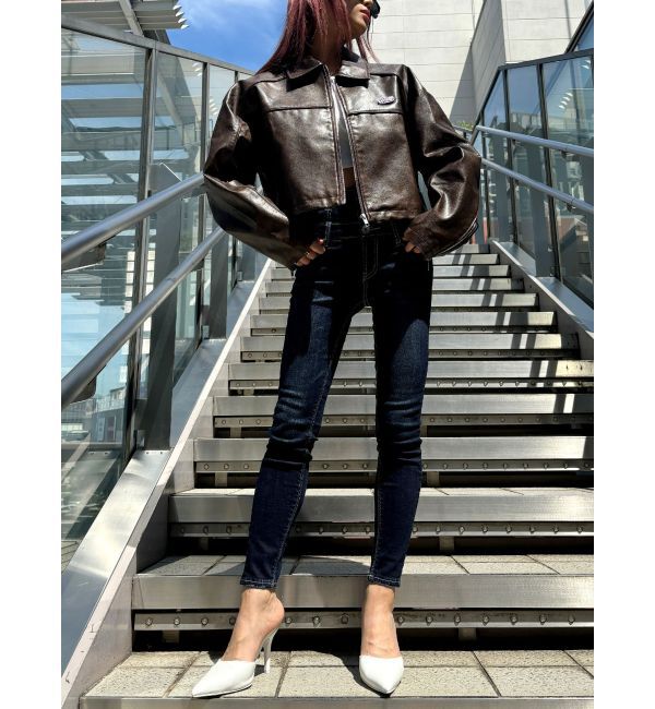 GYDA「【TINY】GYDAプレートショートフェイクレザージャケット」|その他|