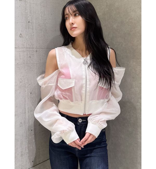 GYDA「SymmetryGYDA ZIP デザインシアーブルゾン」|ブルゾン・スタジャン|