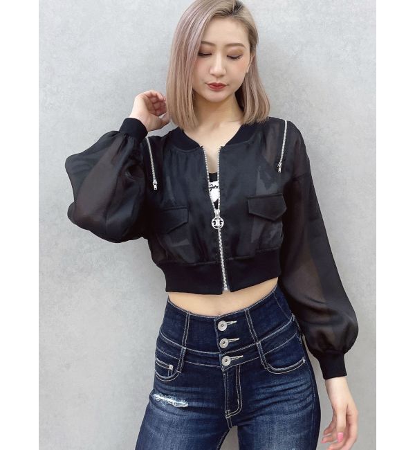 GYDA「SymmetryGYDA ZIP デザインシアーブルゾン」|ブルゾン・スタジャン|