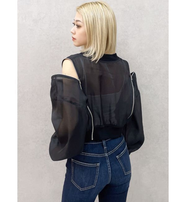 GYDA「SymmetryGYDA ZIP デザインシアーブルゾン」|ブルゾン・スタジャン|