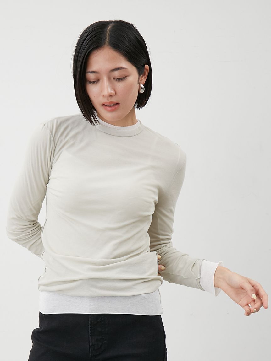 Mila Owen「コットン100％クルーネックシアーロンT」|Tシャツ・カットソー|MNT