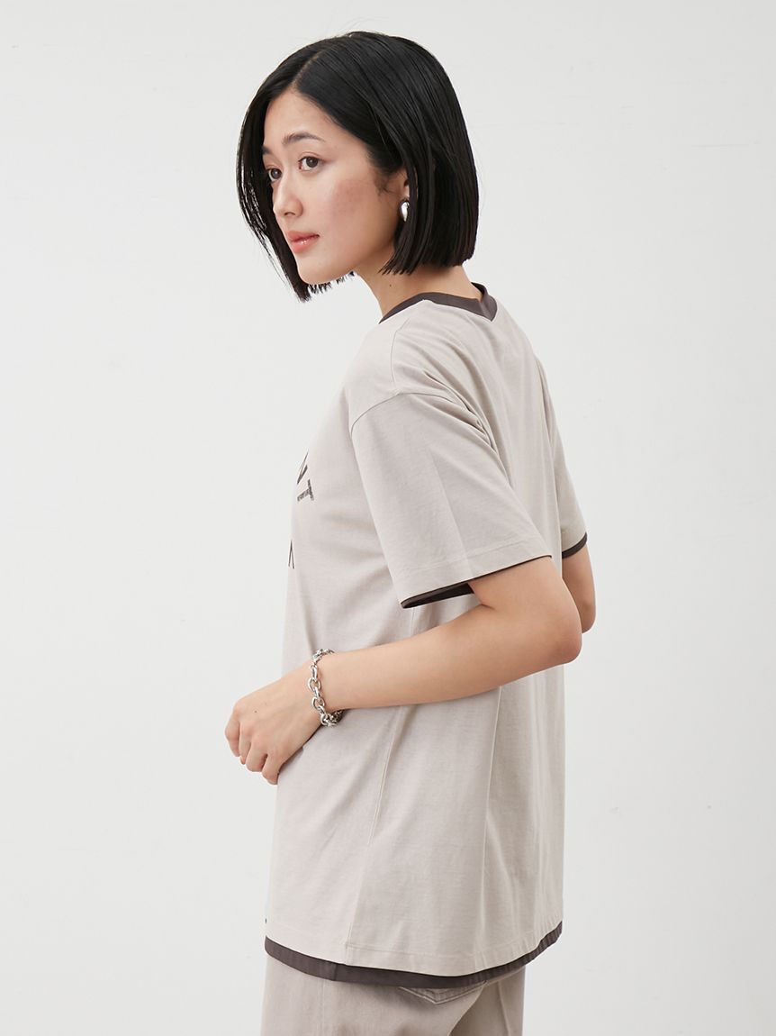 Mila Owen「オーバーサイズプリントリンガーTシャツ」|Tシャツ・カットソー|