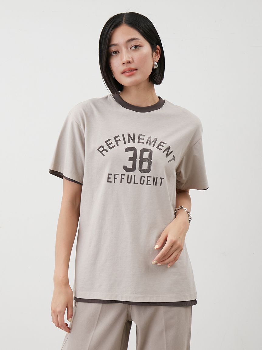 Mila Owen「オーバーサイズプリントリンガーTシャツ」|Tシャツ・カットソー|BEG