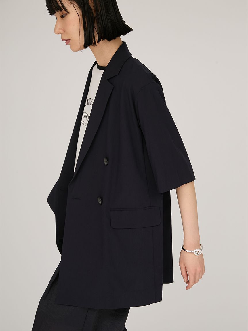 emmi atelier「UVカットハーフスリーブジャケット」|テーラードジャケット|