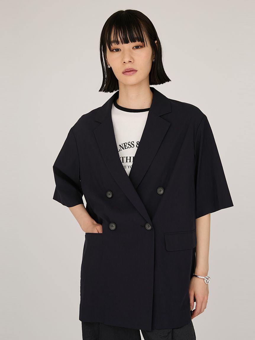 emmi atelier「UVカットハーフスリーブジャケット」|テーラードジャケット|