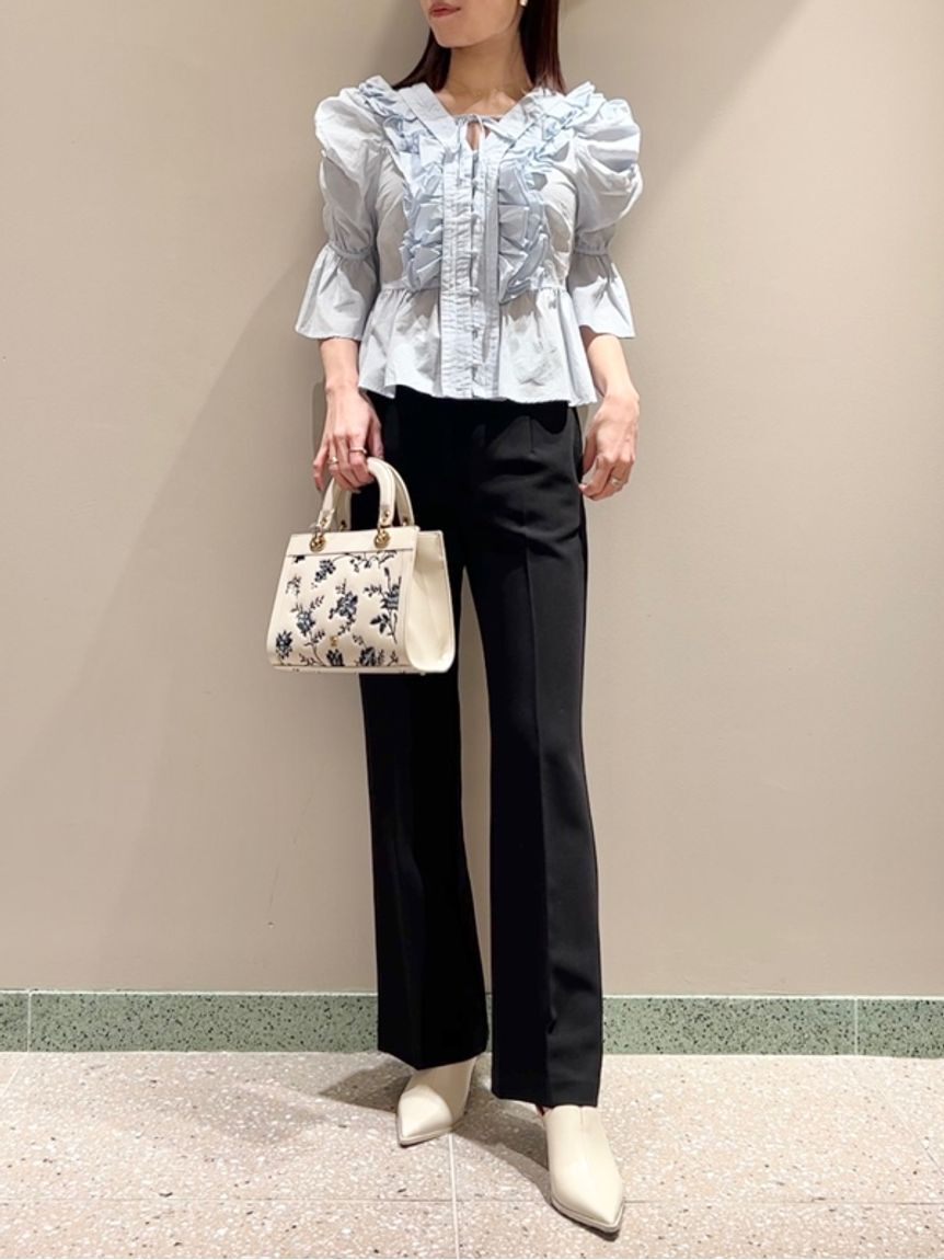 SNIDEL「美脚ストレッチパンツ」|チノ|BLK