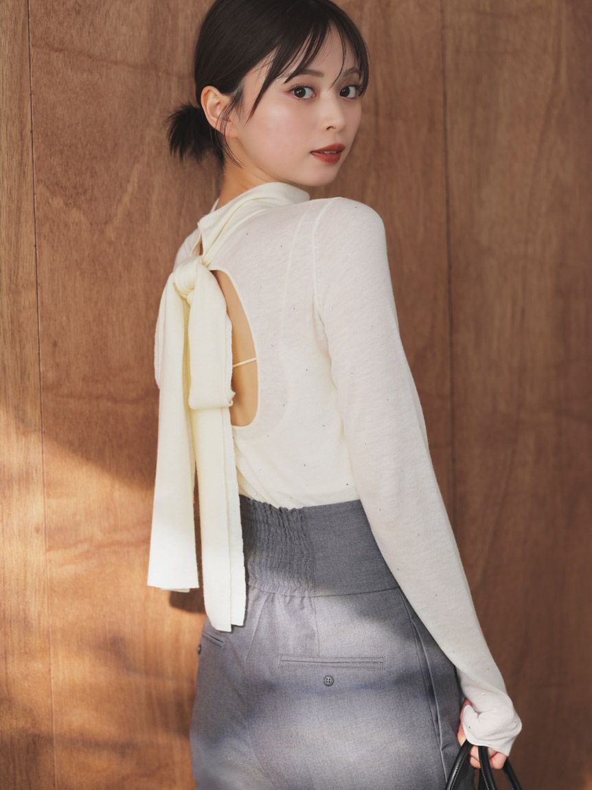 SNIDEL「バックオープンニットプルオーバー」|ニット・セーター|OWHT