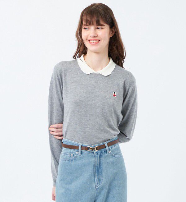 MACKINTOSH PHILOSOPHY「【WEB&一部店舗限定】バッキンガムベア ワッペンニットポロ」|ニット・セーター|グレー