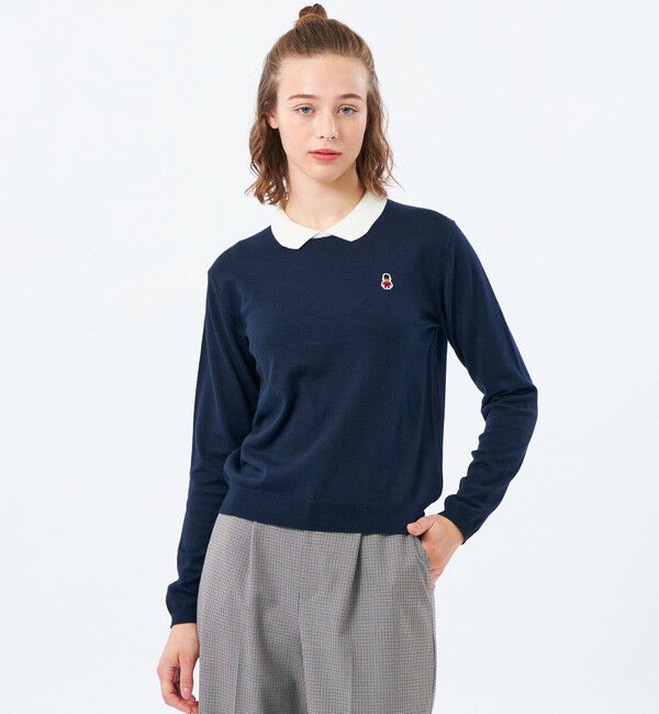 MACKINTOSH PHILOSOPHY「【WEB&一部店舗限定】バッキンガムベア ワッペンニットポロ」|ニット・セーター|ネイビー