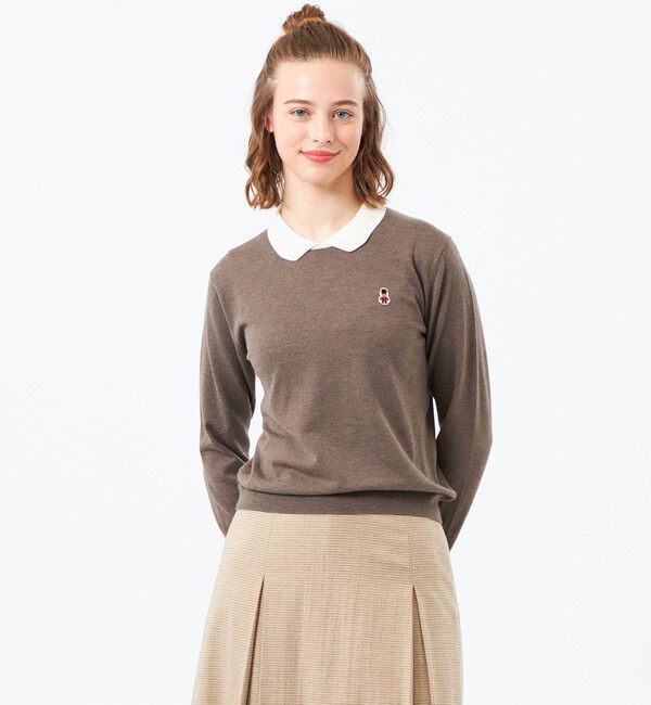 MACKINTOSH PHILOSOPHY「【WEB&一部店舗限定】バッキンガムベア ワッペンニットポロ」|ニット・セーター|キャメル