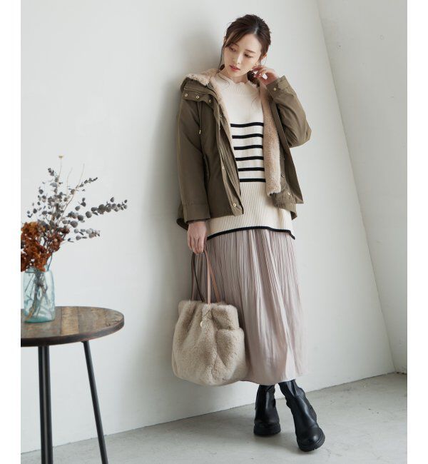 ikka「【雑誌 SPRiNG 12月号掲載】ボアライナー3WAYマウンテンパーカー」|ブルゾン・スタジャン|