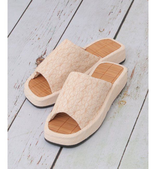 Lbc with Life「チャタケハナガラシシュウスリッパ」|ルームシューズ|ベージュ