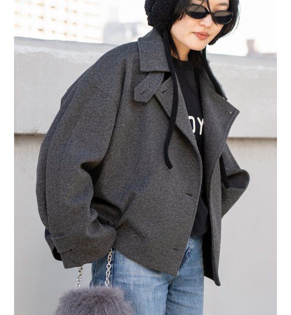 VENCE share style「フェイクモッサスタンドショートジャケット/スタンドカラー/ロングスリーブ」|その他|