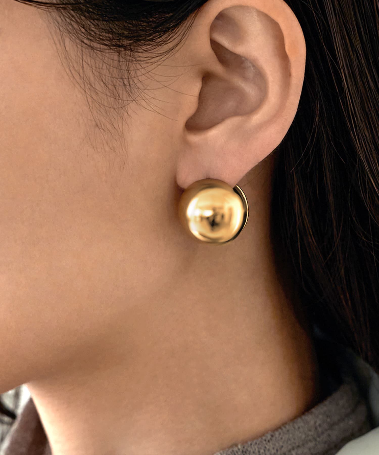 STYLE DELI「20mmメタルボールピアス」|ピアス|ゴールド