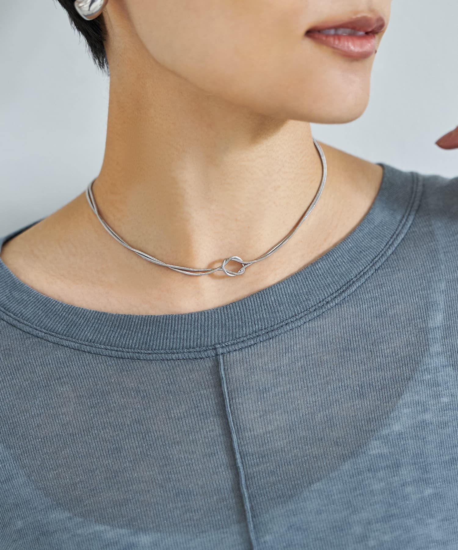 STYLE DELI「【DELI by】ノットデザインダブルラインネックレス」|ネックレス|