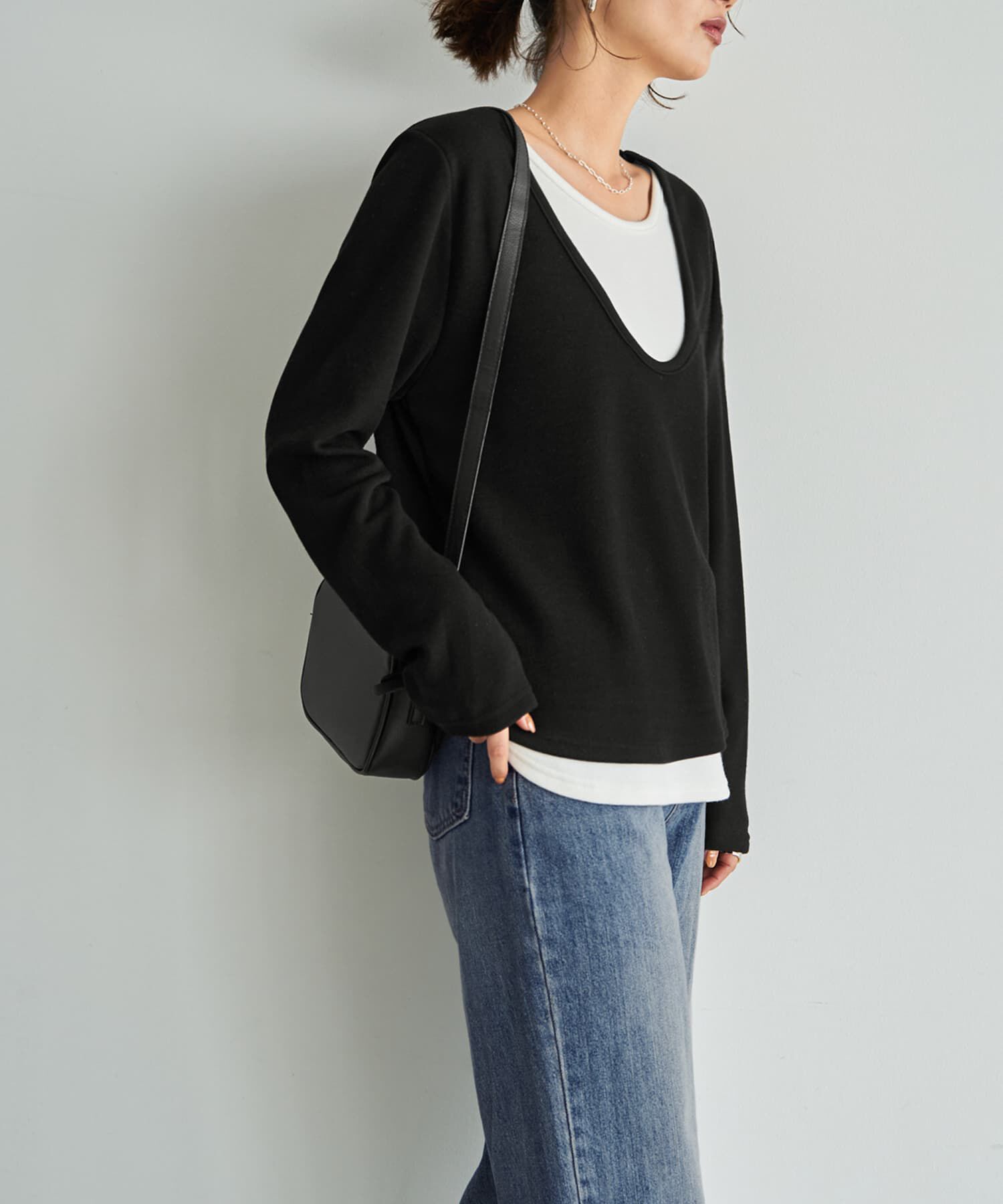 STYLE DELI「レイヤードUネックカットソートップス」|Tシャツ・カットソー|