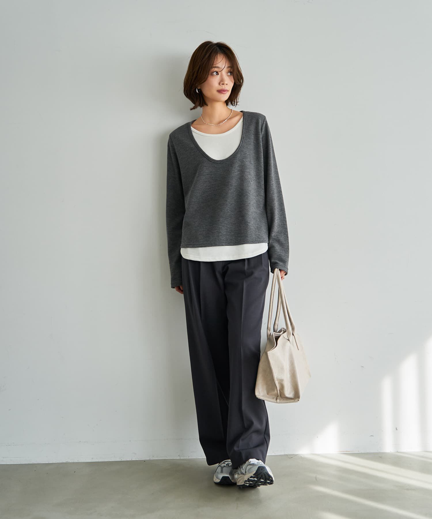 STYLE DELI「レイヤードUネックカットソートップス」|Tシャツ・カットソー|