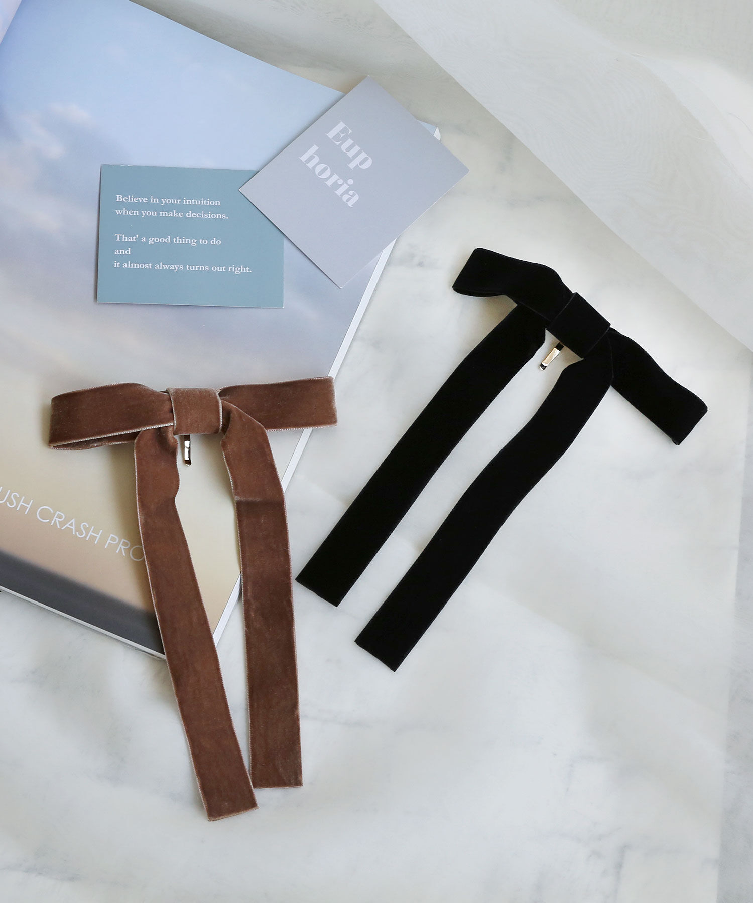 colleca la「両面ベロア ロングリボンヘアカフ/ヘアフック」|その他|