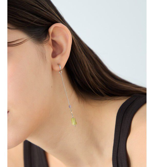 ete「ナチュラルストーン チューブカット イヤリング」|イヤリング|