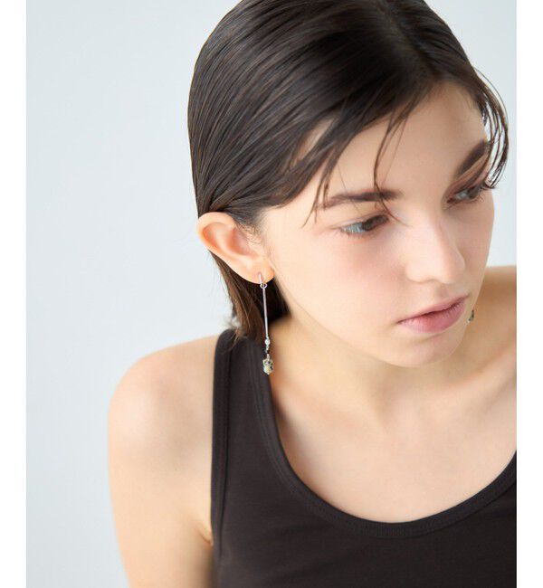 ete「ナチュラルストーン チューブカット イヤリング」|イヤリング|