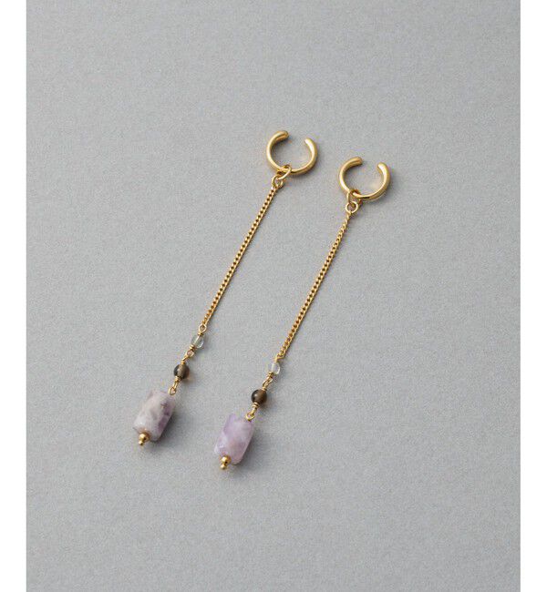 ete「ナチュラルストーン チューブカット イヤリング」|イヤリング|