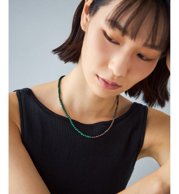 Jouete「[ジェム] ネックレス マラカイト&times;スモーキークォーツ」|ネックレス|