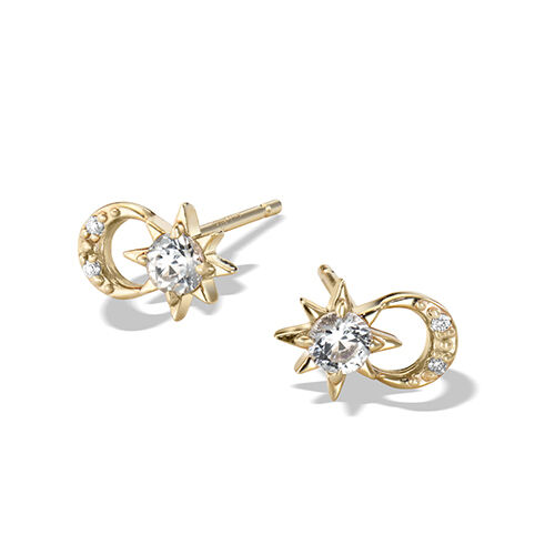 STAR JEWELRY「CROSSING&MOON」|ピアス|