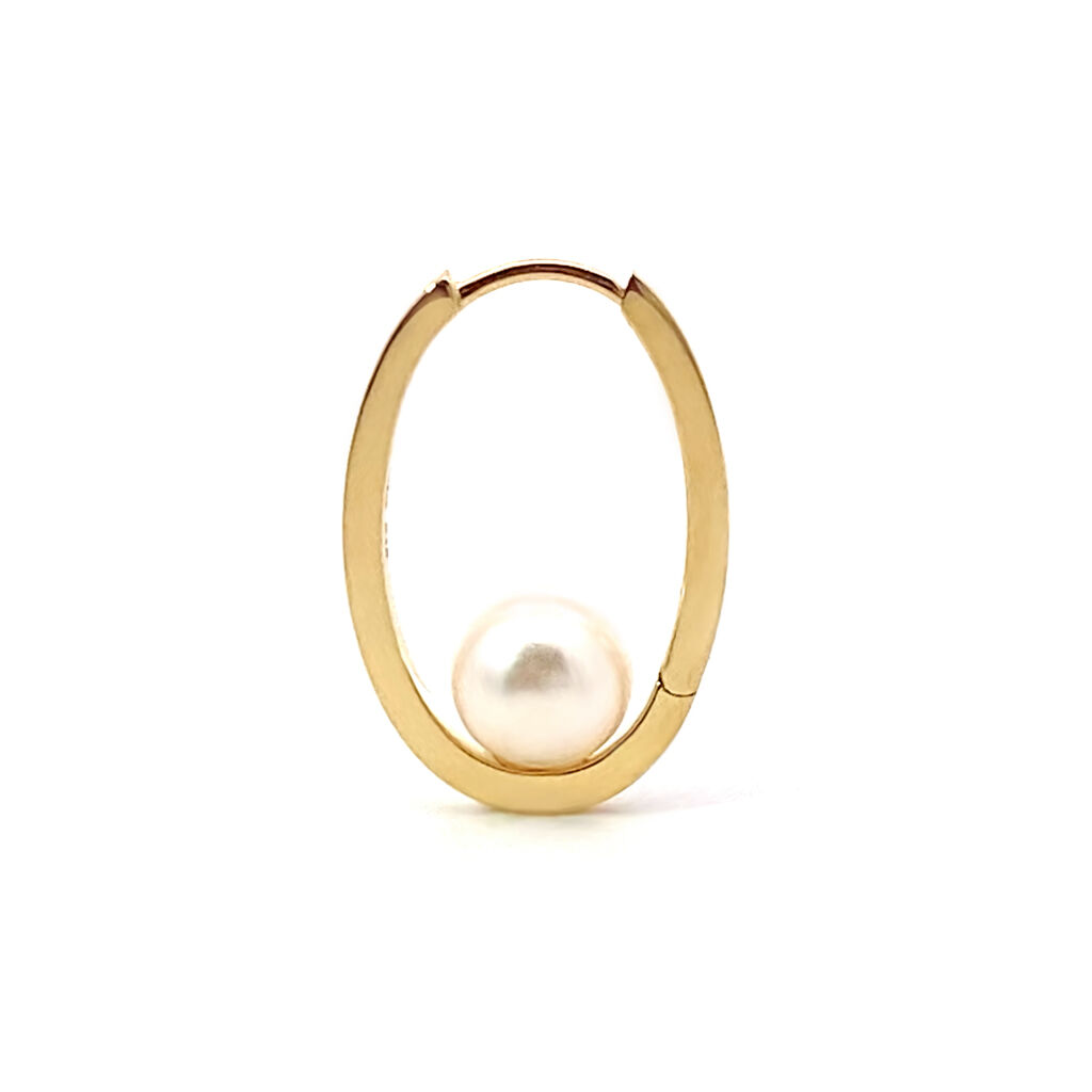 STAR JEWELRY「CLICK HOOP PEARL PIERCED EARRING(L/片耳用)」|ピアス|