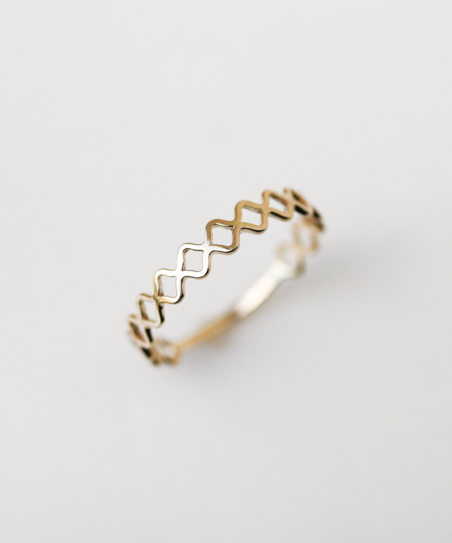  「ゴールド ハーフメッシュ リング | K10YG」|リング|