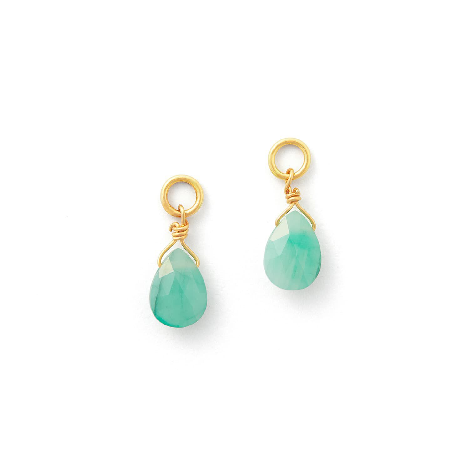 agete「K10ピアスチャーム」|ピアス|グリーン