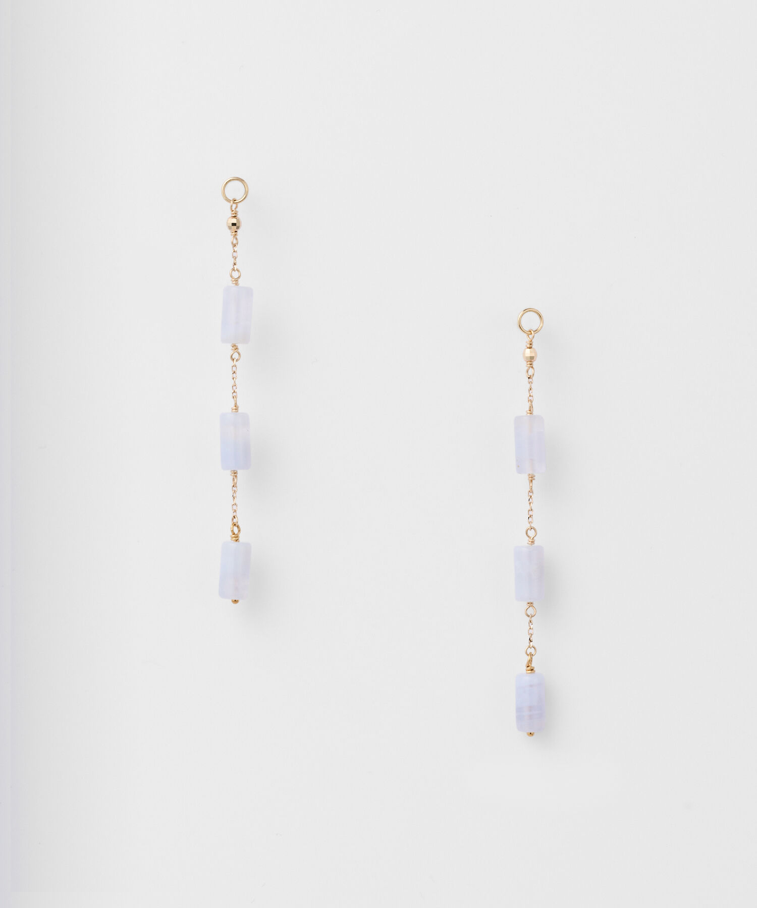 agete「K10カルセドニーピアスチャーム」|その他|ブルー