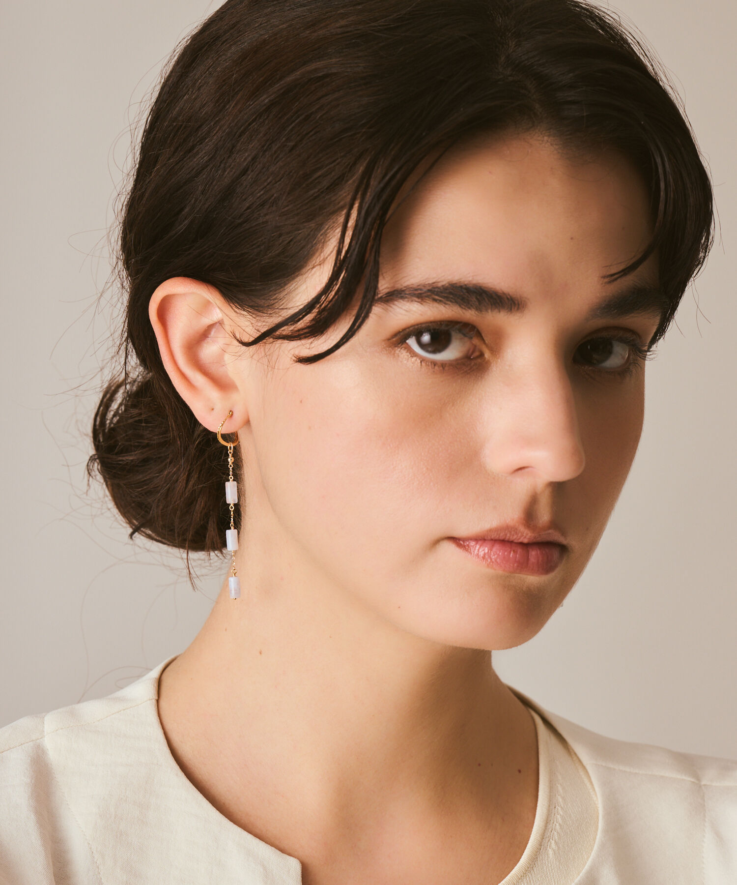 agete「K10カルセドニーピアスチャーム」|その他|