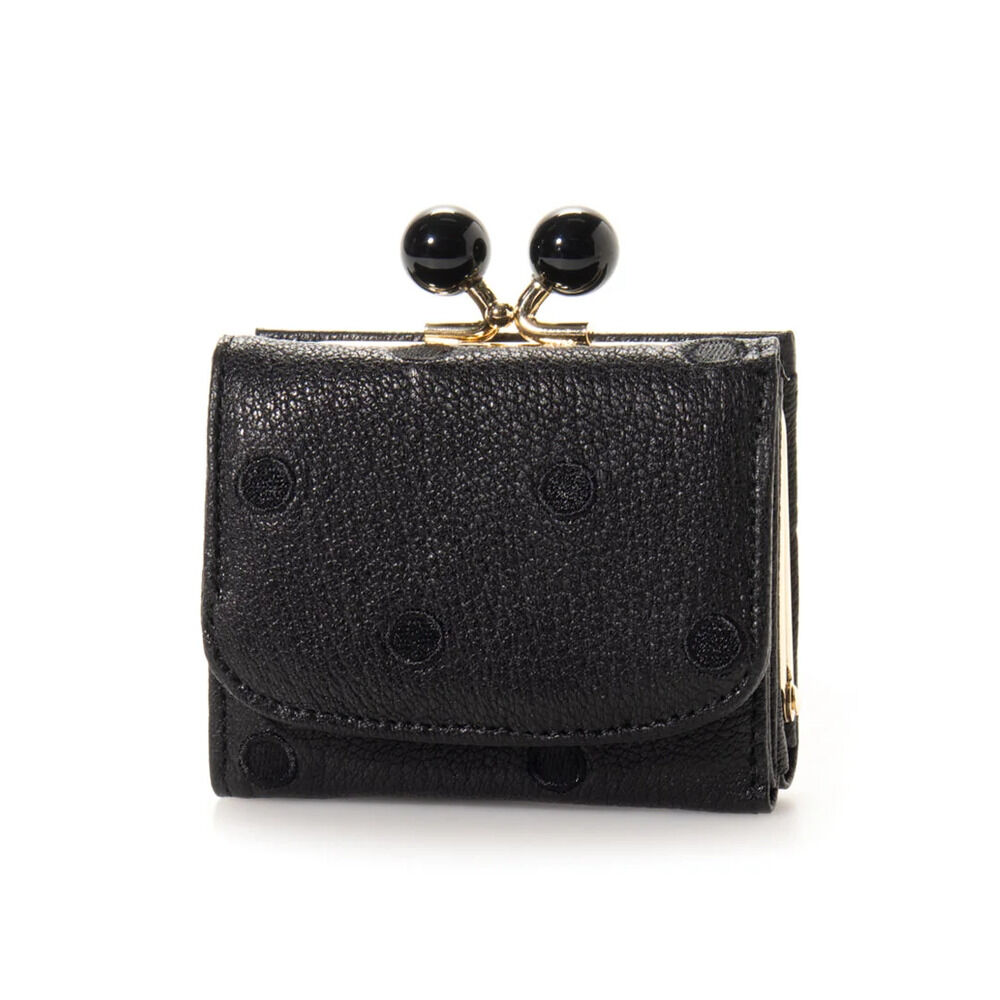 BACKYARD FAMILY「ペルケ perche 財布 通販 三つ折り財布 折り財布 折財布 アクリル玉 三つ折りウォレット」|財布|ブラック1