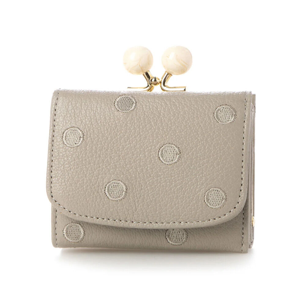 BACKYARD FAMILY「ペルケ perche 財布 通販 三つ折り財布 折り財布 折財布 アクリル玉 三つ折りウォレット」|財布|グレー1