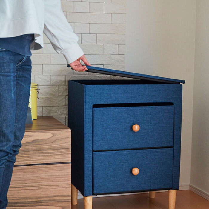 BACKYARD FAMILY「チェスト 2段 楽天 ソファサイド W48&times;D32&times;H62cm ベッドサイド ファブリックチェスト」|その他|