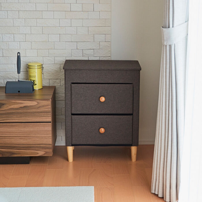 BACKYARD FAMILY「チェスト 2段 楽天 ソファサイド W48&times;D32&times;H62cm ベッドサイド ファブリックチェスト」|その他|