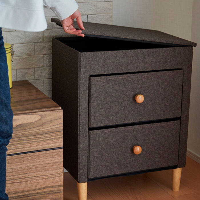 BACKYARD FAMILY「チェスト 2段 楽天 ソファサイド W48&times;D32&times;H62cm ベッドサイド ファブリックチェスト」|その他|